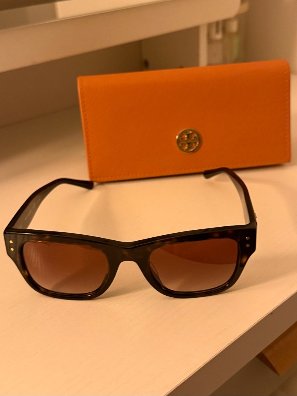 Tory Burch Women’s Dark Brown Frame with Brown Gradient Lenses Sunglasses